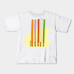 Colorful chocolate-coated biscuit sticks Kids T-Shirt